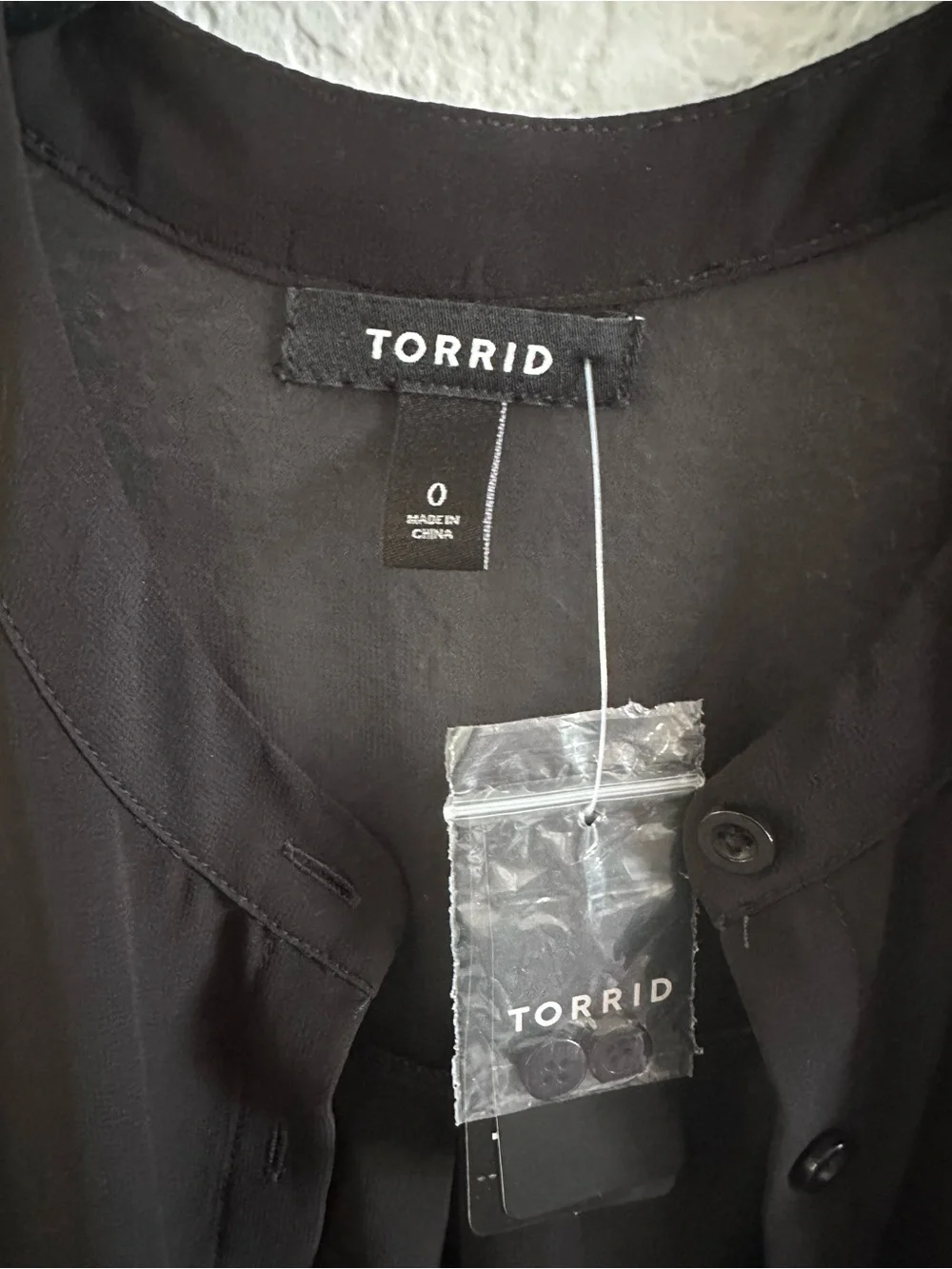 NWT Torrid Chiffon Button Front Dolman Kimono Duster Black Size 0 Large 12